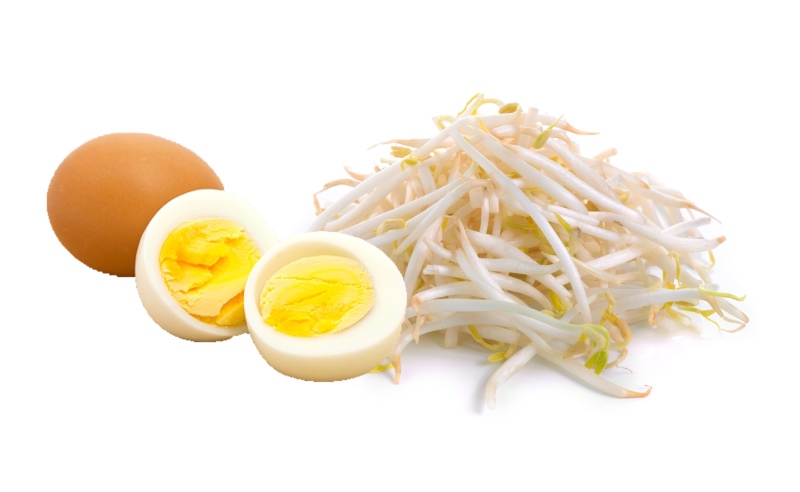 Trứng gà và giá đỗ là những món ăn tốt cho sinh lý nam