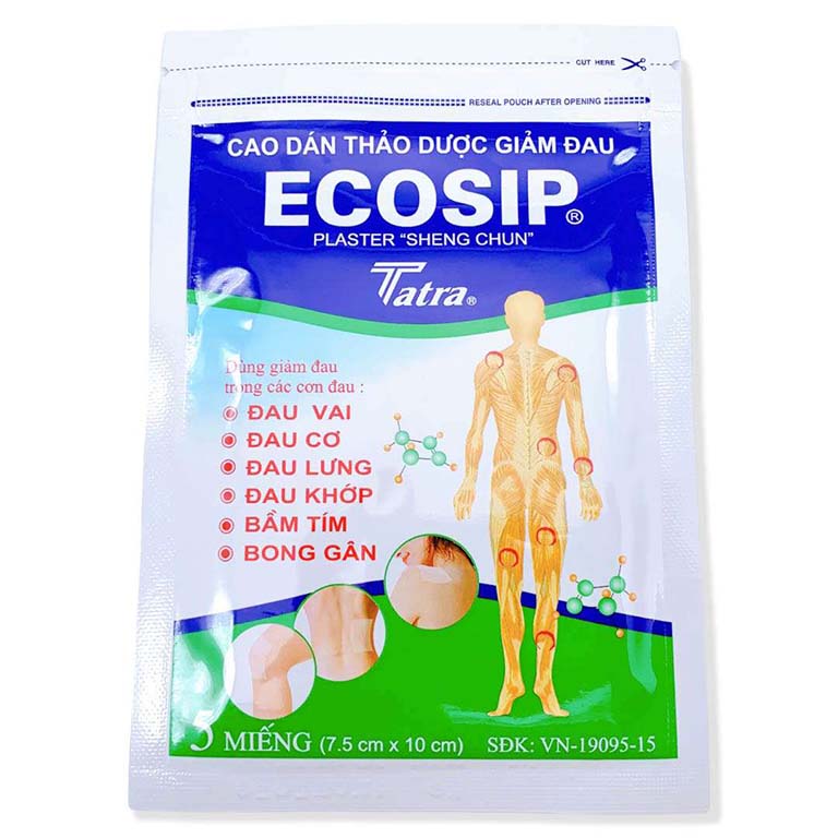 cao dán trị đau lưng từ thảo dược Ecosip Tatr