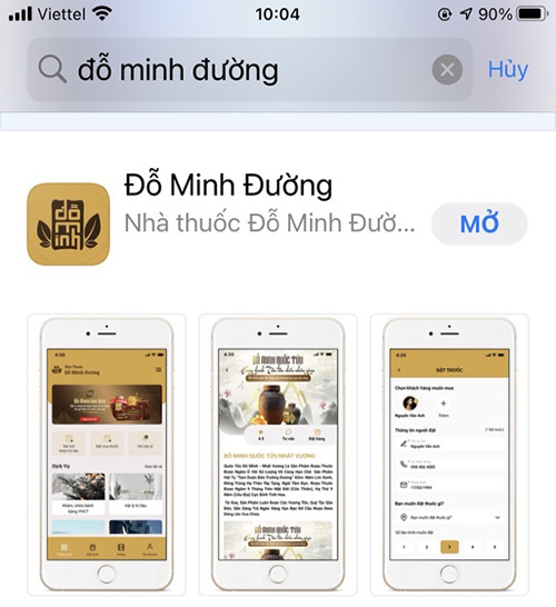 App mobile của Nhà thuốc Đỗ Minh Đường